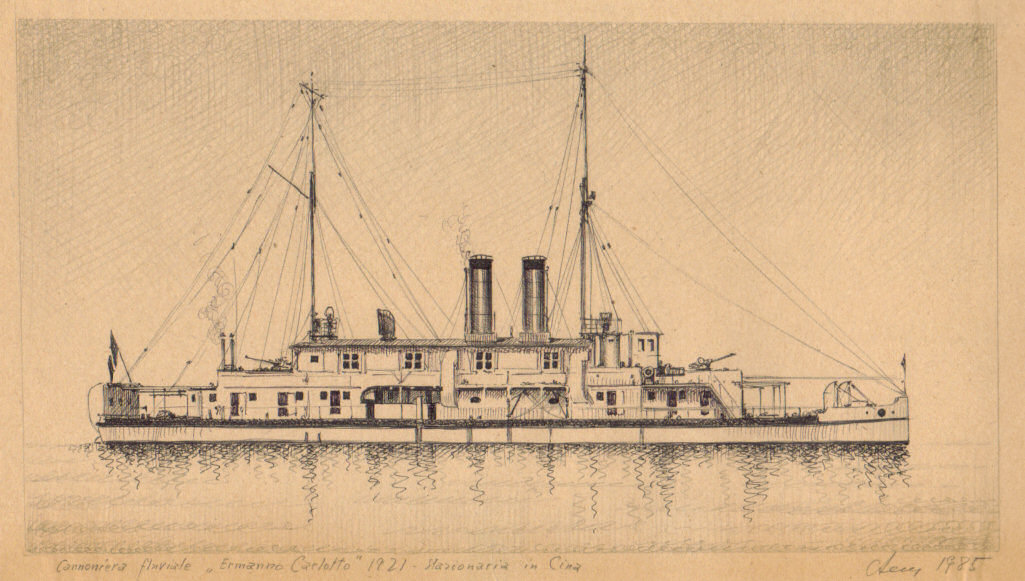 1921 - Cannoniera fluviale 'Ermanno Carlotto' stazionante in Cina